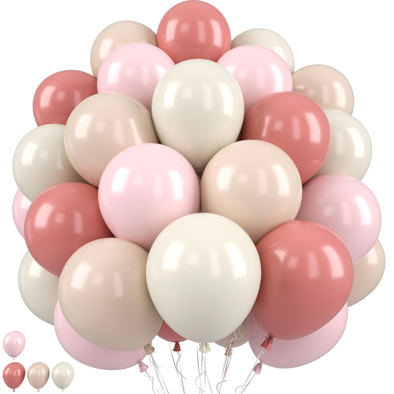 Pink Beige Double Balloons, Nude White Double Stuffed Balloons, Retro Dusty Pink Ivory Ballons fo... | Amazon (US)