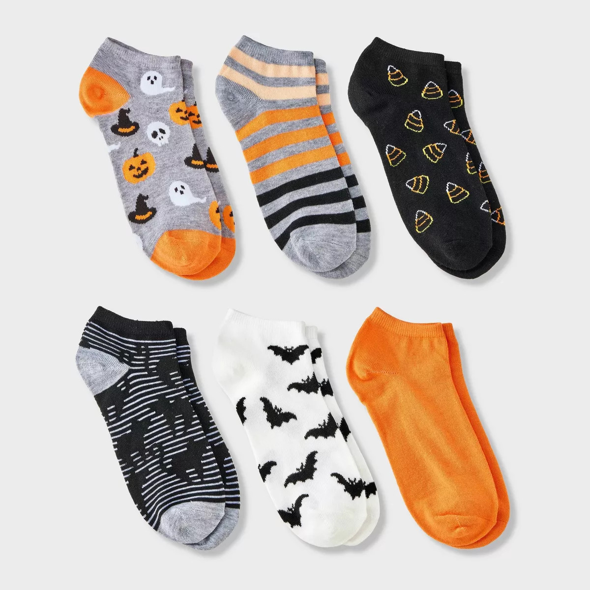 Women's 6pk Halloween Icons Low Cut Socks - Hyde and EEK! Boutique™ Heather Gray/Orange/Black 4... | Target