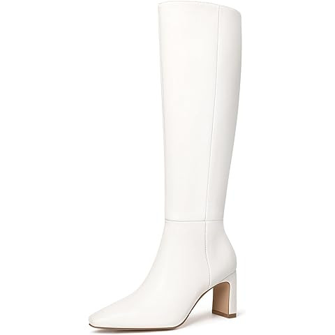 DREAM PAIRS Knee High Boots Women Chunky Block Heel Square Toe Side Zipper Tall Boots for Women | Amazon (US)