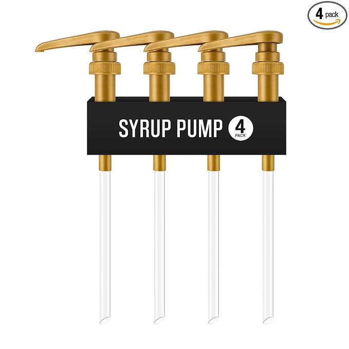 Syrup Pump for Coffee Syrup Bottles – 4-Pack Dispenser Pumps Fits 750ml / 25.4 oz Flavoring Syr... | Amazon (US)