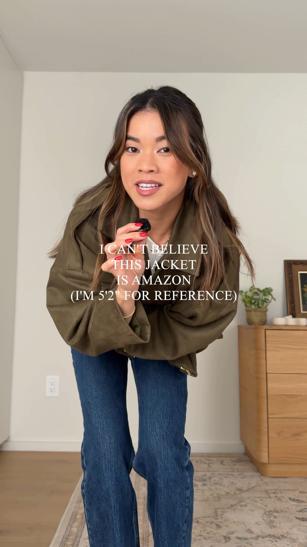 I cannot believe this jacket is from Amazon! Perfect for fall.

Sizing info:
-Amazon Womens Faux Suede Bomber Jacket Oversized Long Sleeve Cropped Coat (Size XS in Green)
-Aritzia Home Stretch Tee (Size XS in White)
-Abercrombie High Rise 90s Relaxed Jeans (Size 23 Extra short in Dark Wash)

Amazon jacket, affordable fall jacket, fall jacket, suede jacket, bomber jacket, green jacket, fall coat, Aritzia jacket dupe, petite fashion, get dressed with me, outfit inspiration, ootd, nashville outfit, Nashville influencer, petite style, vacation style, casual outfits, mom style, petite pants, fall outfits, fall outfit info, fall pants, fall outfit idea, fall top, fall sweater, fall shoes, fall denim, fall boots, ankle boots 

 #LTKootd #LTKSeasonal #LTKPetite