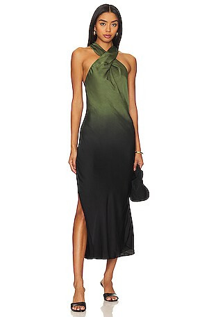 Adriana Midi Dress in Lime Green | Revolve Clothing (Global)