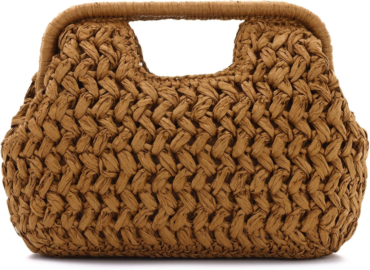 Emprier Straw Clutch Purses for Women Dumpling Bag Summer Beach Woven Handbag | Amazon (US)