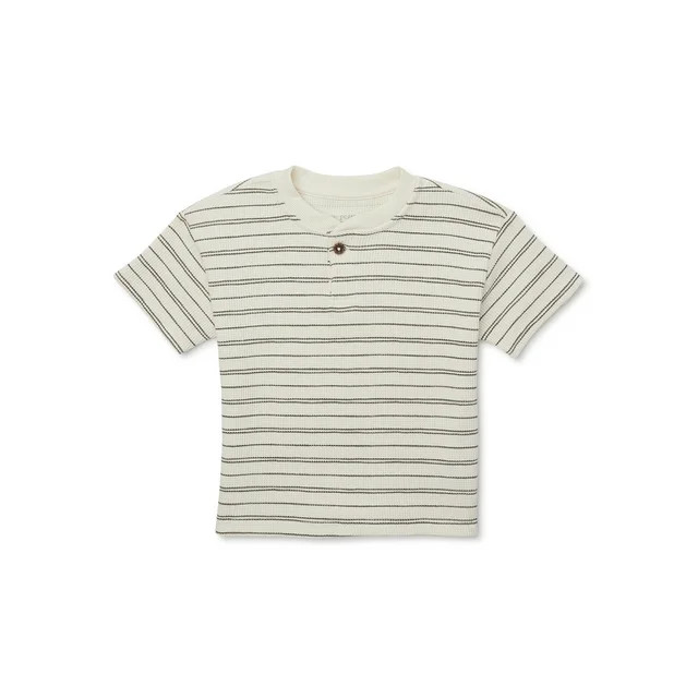 easy-peasy Toddler Boy Short Sleeve Waffle Henley T-Shirt, Sizes 18M-5T | Walmart (US)