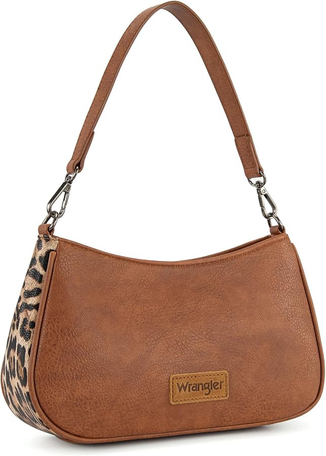 Wrangler Western Shoulder Bag for Women Small Purse Aztec Hobo Bag HandBag with Detachable Strap | Amazon (US)