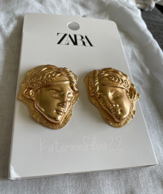 ZARA NEW WOMAN SS23 GOLDEN FACE EARRINGS REF:4736/183 | eBay US