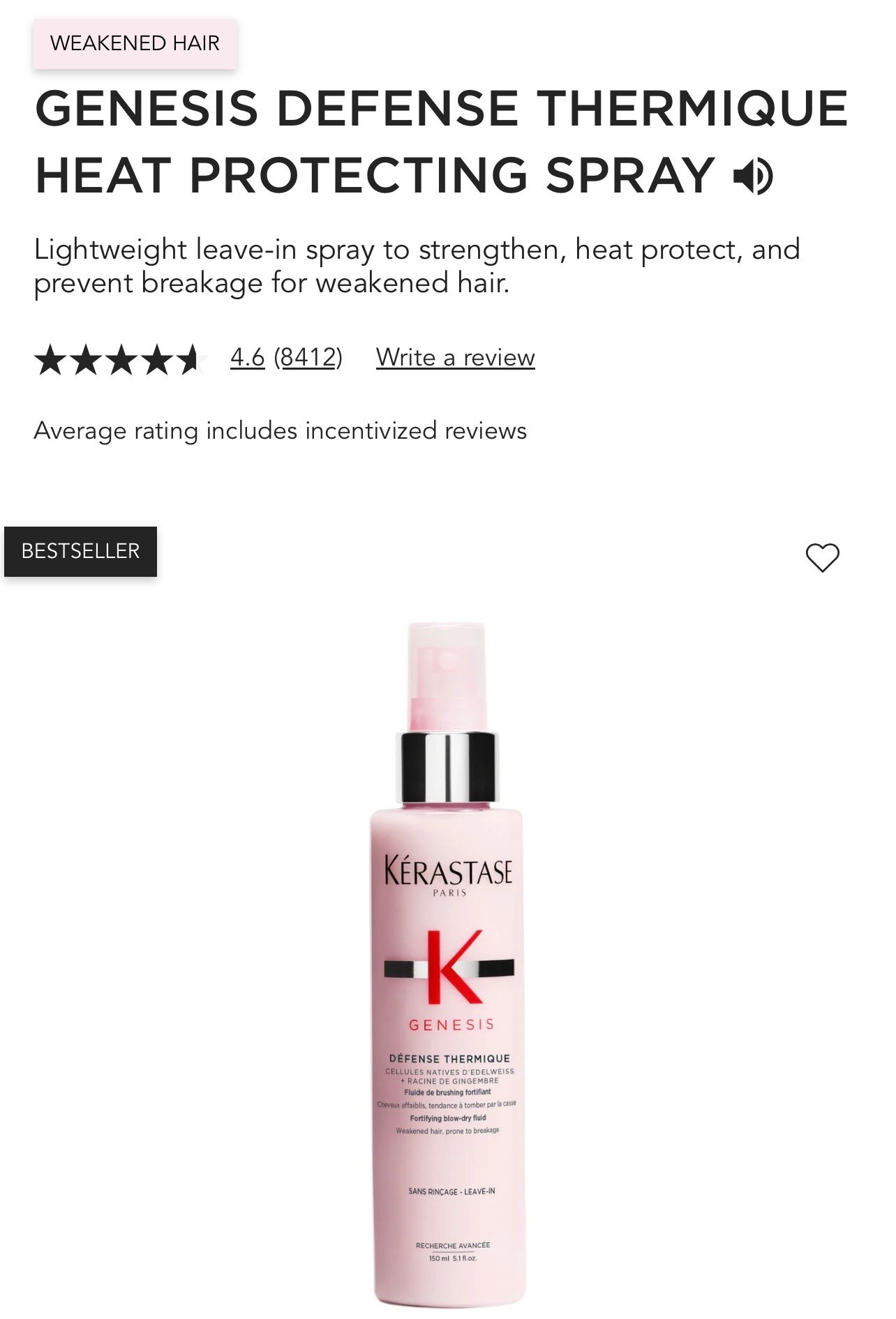 Best hair styling product- GENESIS DEFENSE THERMIQUE HEAT PROTECTING SPRAY by Kerastase

#LTKOver40 #LTKBeauty