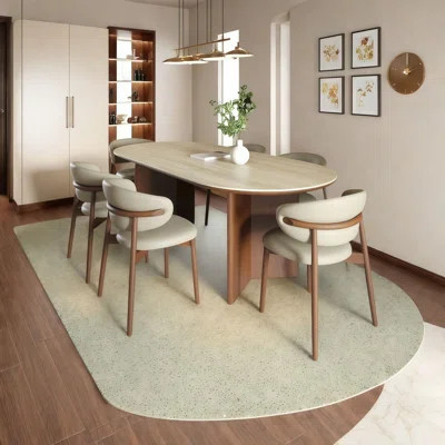 Oval Rock Slab Solid Wood Dining Table | Wayfair North America