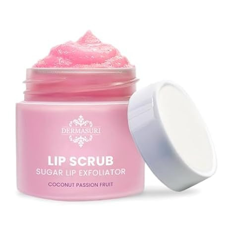 Dermasuri Lip Exfoliator Scrub and Moisturizer, Sugar Scrubs, Overnight Hydration & Softening, Br... | Amazon (US)
