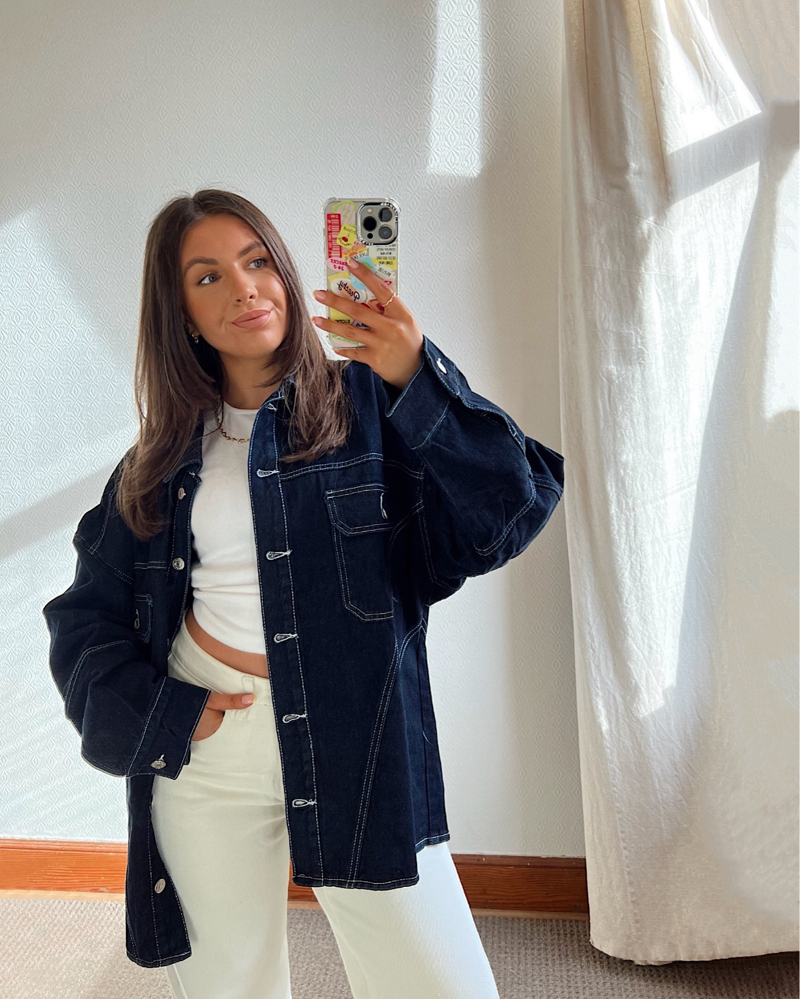 Spring/summer outfit inspo!
Ootd, outfit of the day, summer outfit, spring outfit, brunch outfit, oversized denim jacket, indigo denim jacket, denim jacket outfit, uk fashion, boohoo jeans, white jeans, white racer top 🤍

#LTKstyletip #LTKworkwear #LTKfindsunder50