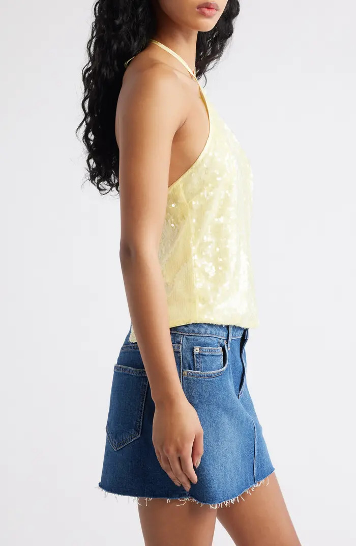 Sun Salutations Sequin Halter Top | Nordstrom