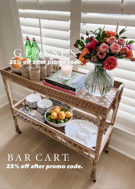 25% off promo! This is such a great bar cart that I’ve enjoyed styling in various ways. Preview prices shown are before any discounts. Click through to see prices and promo info. Serena & Lily, Ballard, Regina andrew, grandmillennial, classic home, coastal chic, rattan table, gold scalloed mirror, dining room, sweet Savings and things dining room 



#LTKsalealert #LTKCyberweek #LTKhome