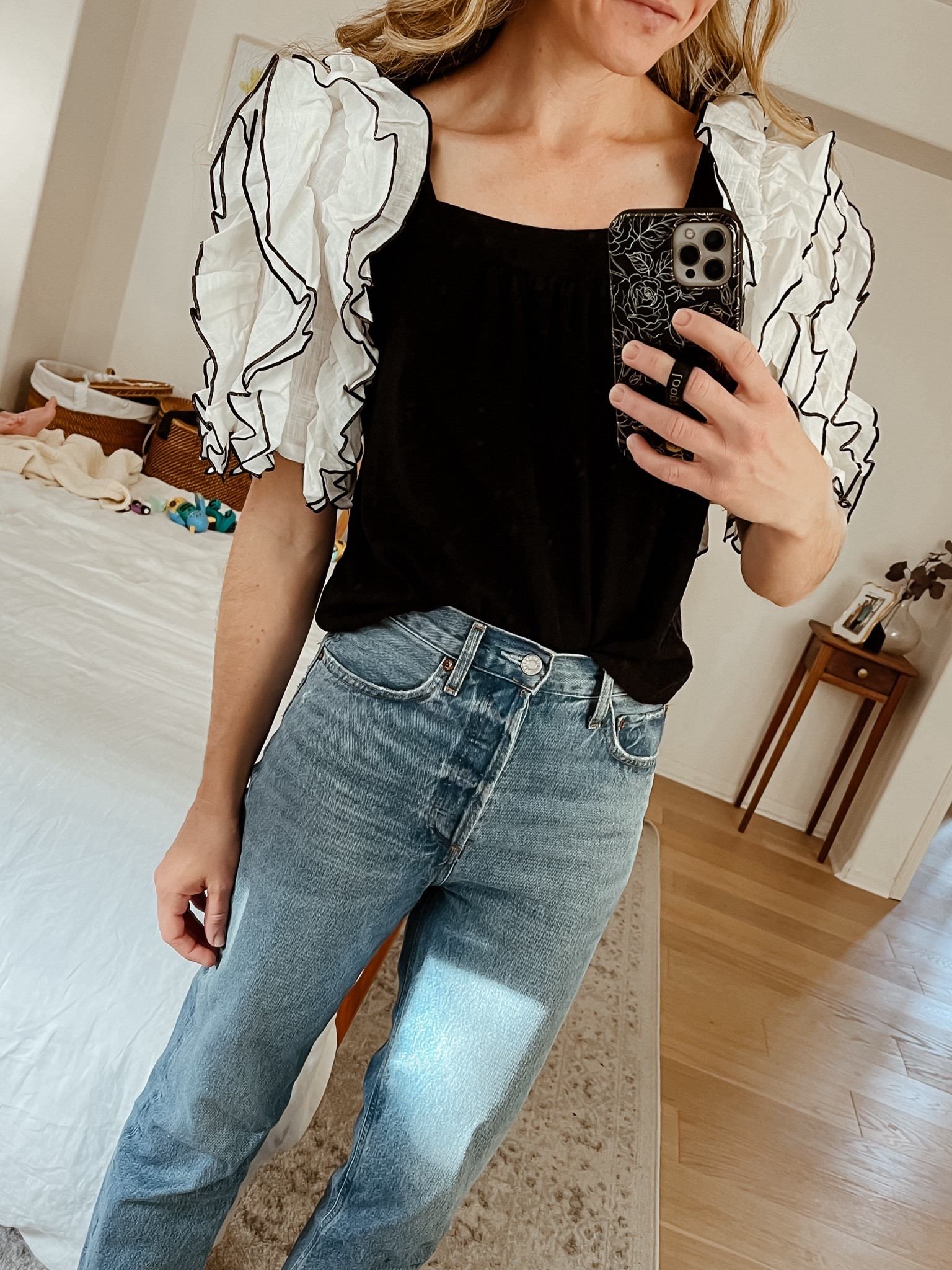 The $78 version of the $325 Sea NY top. Wearing an XS.

#LTKSeasonal #LTKfindsunder100