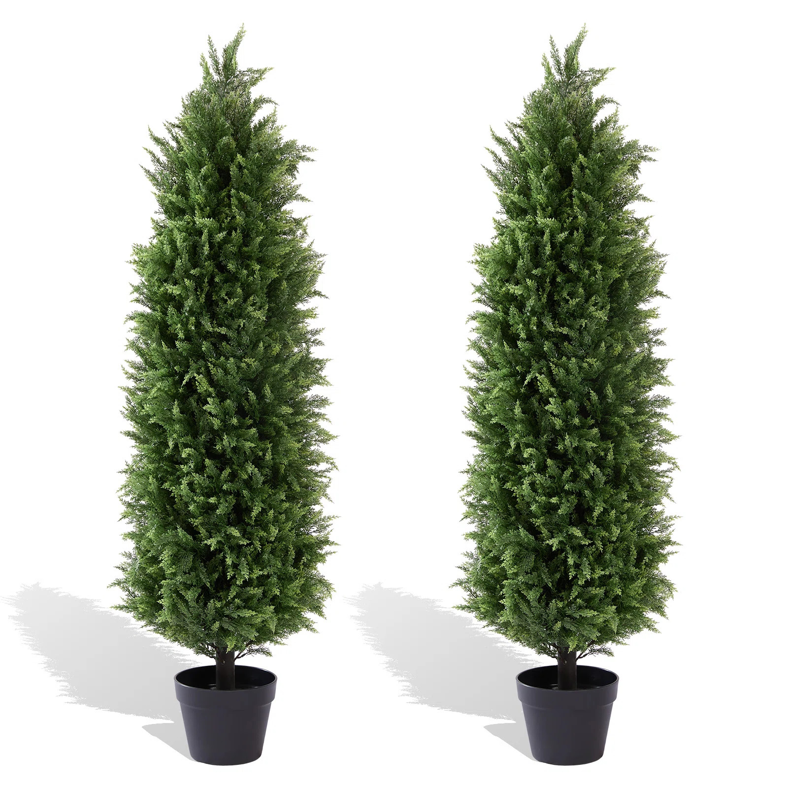Artificial Topiary Tree Faux Cedar Pines Potted Tree (Set of 2) | Wayfair North America