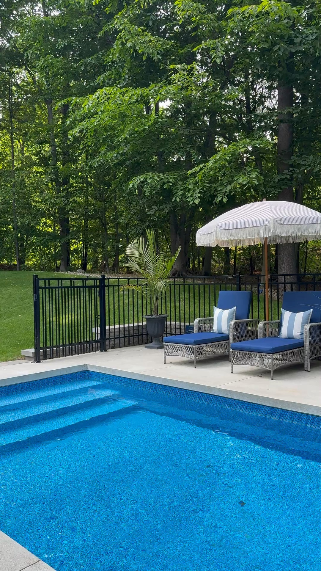 Our pool update with new beautiful blue lounge cushions last season, gorgeous throw pillows and a chic modular sofa - all in my favorite blues💙 Pool, patio, outdoor, summer, home finds, outdoor home finds

#LTKSeasonal #LTKHome