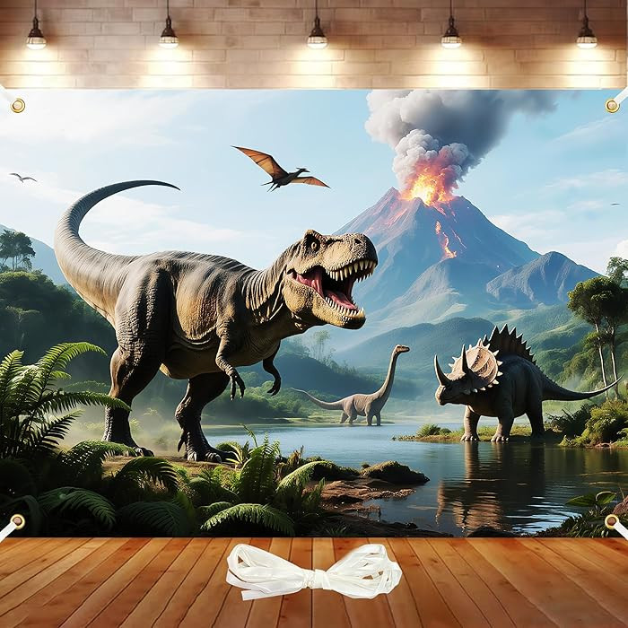 7x5ft Dinosaur Backdrop Dinosaur Park Theme Backdrop Tropical Jungle Decor Dino Birthday Party De... | Amazon (US)