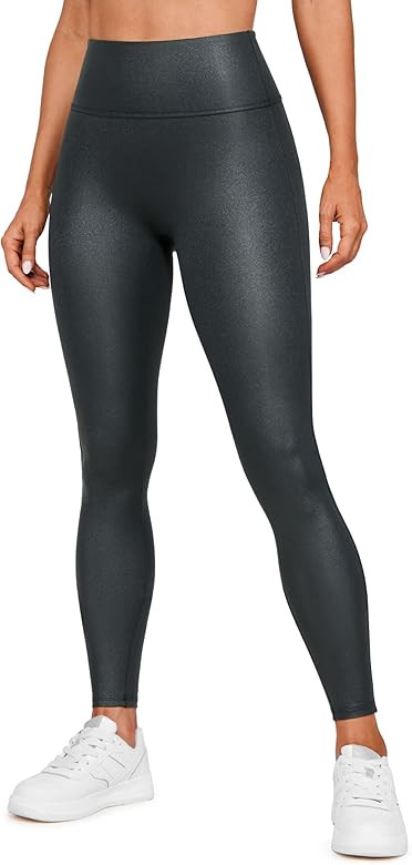 CRZ YOGA Butterluxe Matte Faux Leather Leggings for Women 28'' - No Front Seam High Waist Stretch... | Amazon (US)