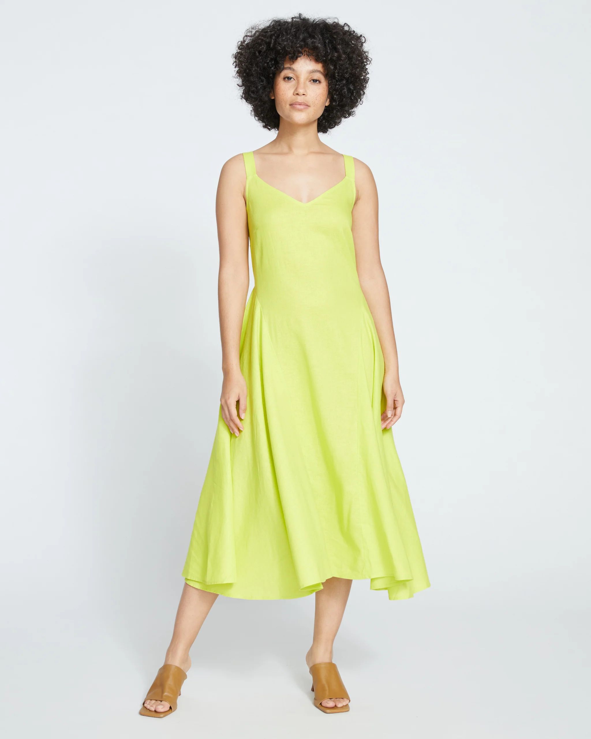 Sunshower Flowy Linen Dress - Bright Melon | Universal Standard