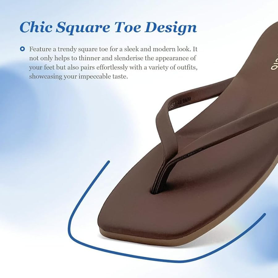 rosyclo Women\u2019s Arch Support Flip Flops Comfortable Square Toe Sandal Women\u2019s Flat Thon... | Amazon (US)