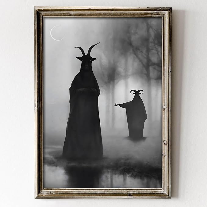 Ghost Canvas Wall Art Spooky Posters Dark Academia Posters Vintage Horror Canvas Wall Art Gothic ... | Amazon (US)