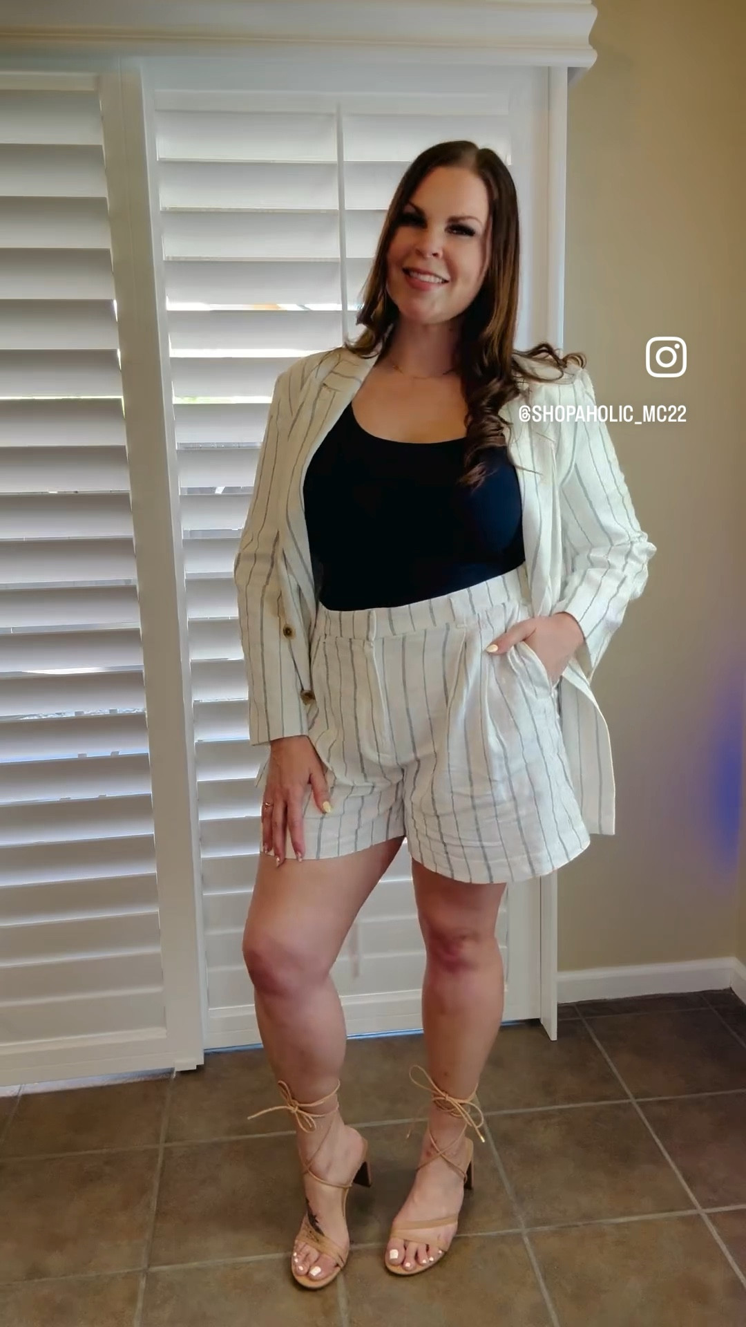 This striped linen set from @OldNavy is so comfortable and perfect for the summer season. It runs TTS. I’m wearing a medium in the jacket and shorts. The shorts are a loose fit so if you want them a bit snugger you might consider sizing down. 

The shoes are from Target and they’re made with memory foam making them very comfortable. 

Let me know what you think of today’s #OutfitInspo

All the items in today’s video can be found by visiting: 
https://liketk.it/4G8XX

Or, comment “link” and I will DM you the deets to shop. 

Thank you so much for being here! It means a lot! 
🫶🏼🫶🏼🫶🏼

#OldNavy #Linen #LinenSet #WIW #LaceUpHeels #NeutralOutfit #OldNavy #Target