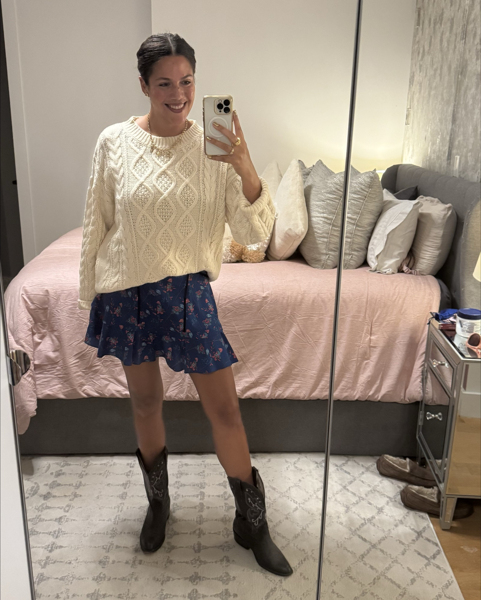 I’ve been meaning to style these vintage cowboy boots since I bought them in Mexico City over the summer! Per usual, I gathered a lot of inspo from social media and decided I wanted to do a drapey sweater over a more feminine dress for some contrast with the vibe of the boots. Obsessed with how the look came out!  

Sweater is part of a cozy Amazon set, dress is an RTR exclusive but I’ve linked similar ones! Of course using my Tucky to bring it all together.

Jewelry is Ring Concierge, Nakamol (not on LTK), & Alexandra Beth. Lip colors are Il Makiage lip crayon in Rio & NYX butter gloss in Cookie Butter. 

#LTKBeauty #LTKMidsize #LTKStyleTip
