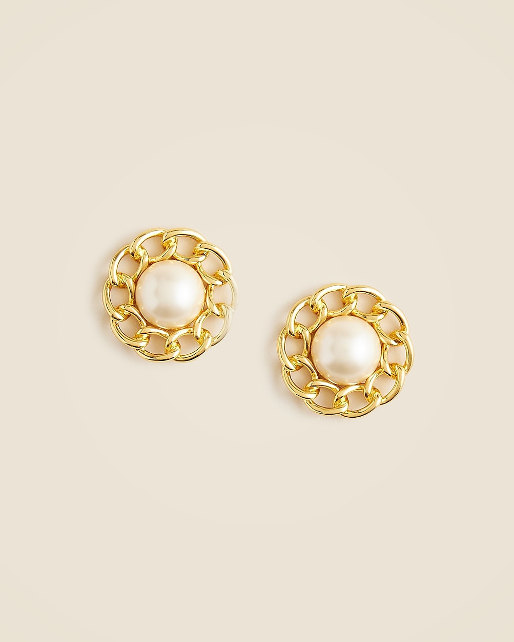 Chainlink pearl studs | J. Crew US