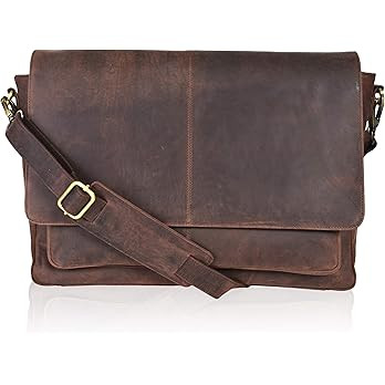 Oak Leathers Leather Messenger Bag for Men and Women - Laptop Briefcase Bag For College, Office, ... | Amazon (US)