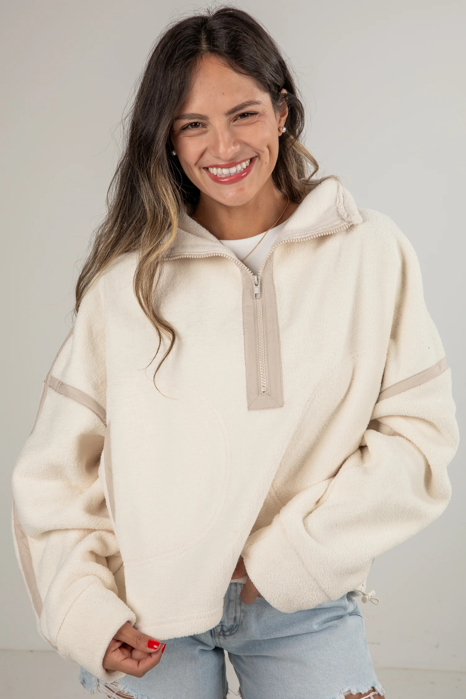 Cozy Fleece Quarter Zip Pullover | Women's Outerwear | DressUp | Dress Up