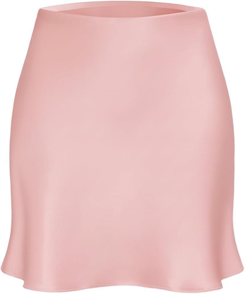 Women's Satin Mini Skirt Leopard Print High Waist Elastic Y2k Cute Silk Short Skirts for Women | Amazon (US)