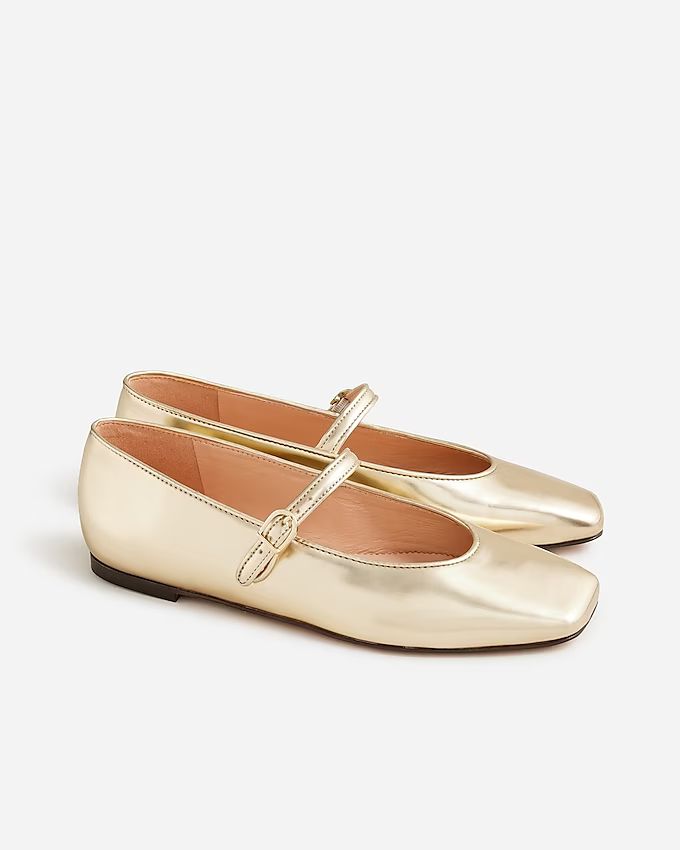 Anya Mary Jane flats in metallic | J. Crew US