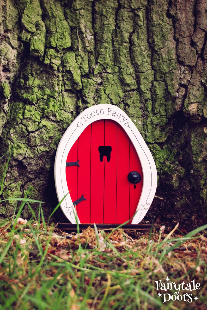 Tooth Fairy Door in Red Red Fairy Door Fairy Door for Tree Outdoor Decor Fairy Garden Fairytale D... | Etsy (US)