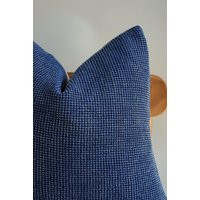 Navy Blue Textured Pillow Cover - Modern Throw Pillow, Minimalist Coastal & Scandinavian Home Decor For Sofa | Etsy (US)