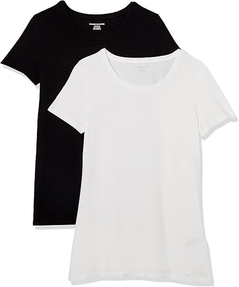 Amazon Essentials Women's Classic-Fit Short-Sleeve Crewneck T-Shirt, Pack of 2 | Amazon (US)