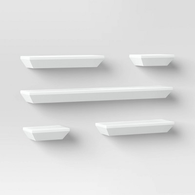 5pc Wedge Shelves White - Threshold™: Elegant Home Decor, No Assembly Required, FSC Certified | Target