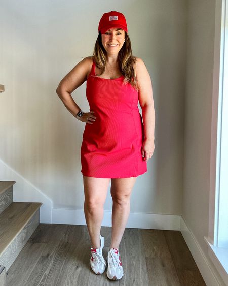 Summer outfit for July 4th with @spanx athletic dress size up if in-between wearing XL 

USE CODE RYANNEXSPANX for 10% off and free shipping 

#LTKOver40 #LTKActive #LTKMidsize