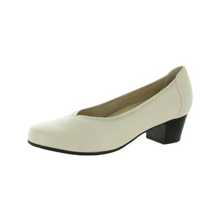 David Tate Womens Madera Leather Slip-On Round Toe Heels Ivory 11 Medium (B M) | Walmart (US)