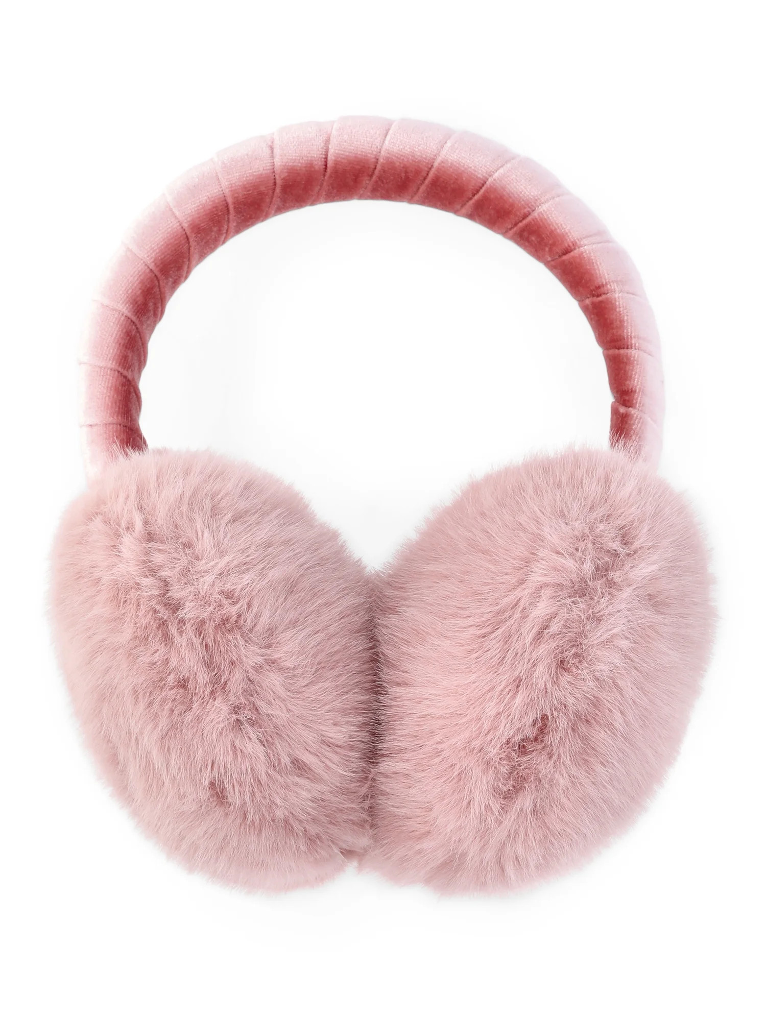 Time and Tru Women's Velvet Earmuffs, One Size, Rose, Polyester | Walmart (US)