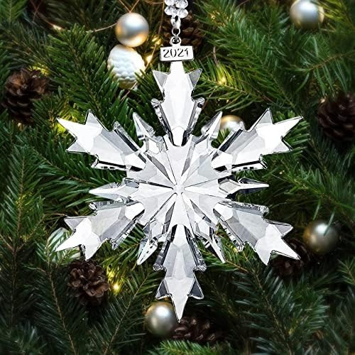 kese 2021 Annual Snowflake Crystal Christmas Ornaments (Clear) | Amazon (US)