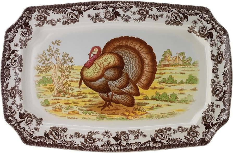 Spode Woodland Turkey Rectangular Platter – 17.5 Inch Fine Porcelain Serving Tray from the Wood... | Amazon (US)