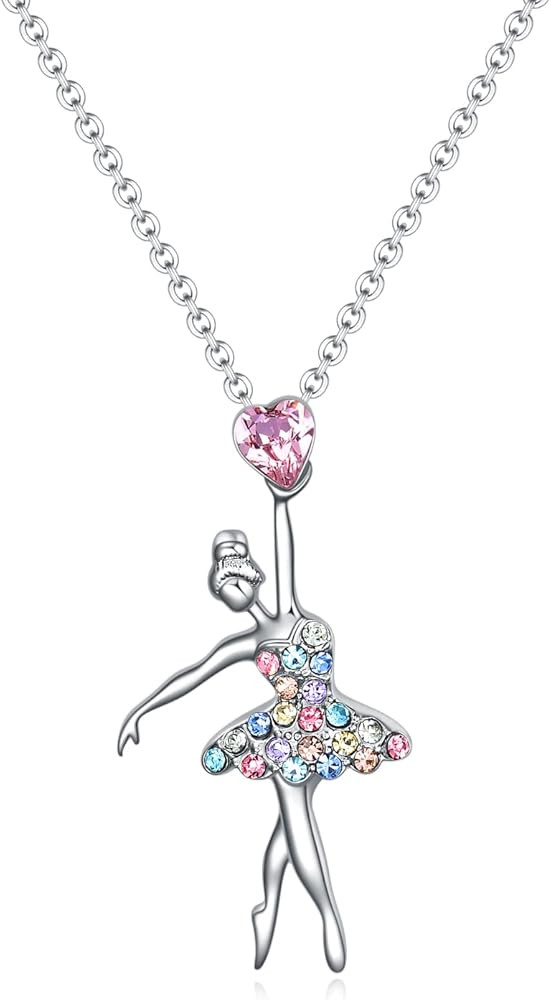 SUMFAN Ballerina Ballet Necklace Gifts for Girls Women,Dance Recital Gifts for Girls Ballet Penda... | Amazon (US)