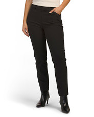 Pull On Slim Leg Front Pleat Pants With Angled Pockets | Marshalls
