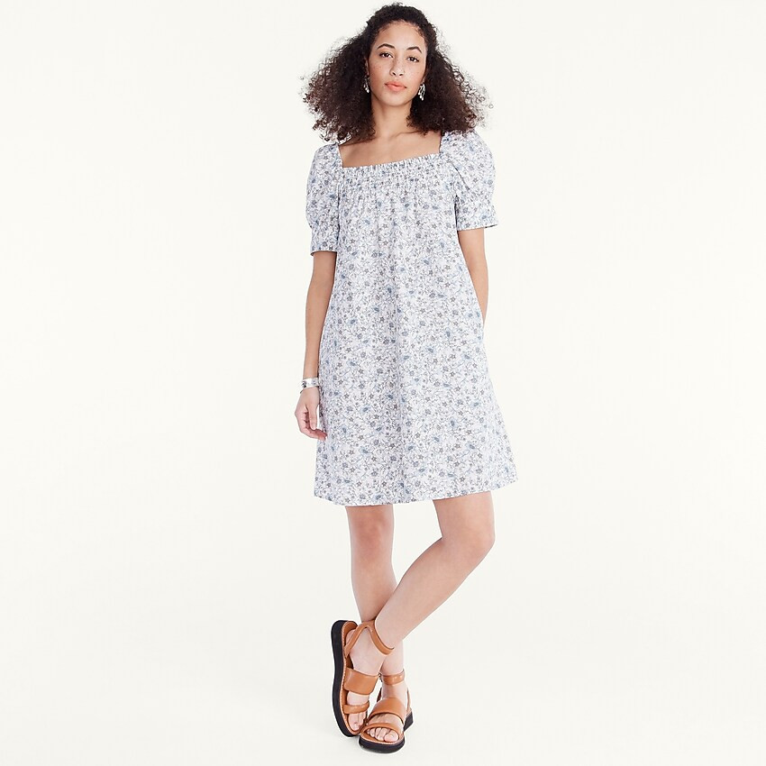 Cotton poplin shift dress in floral vines | J. Crew US