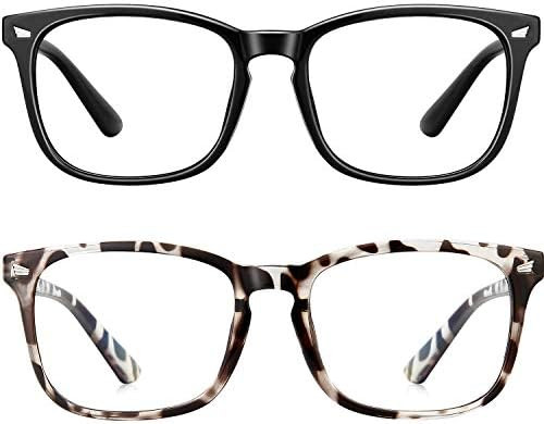 Blue Light Blocking Glasses Square Computer Glasses Women/Men, Nerd Reading Gaming Glasses Non Pr... | Amazon (US)