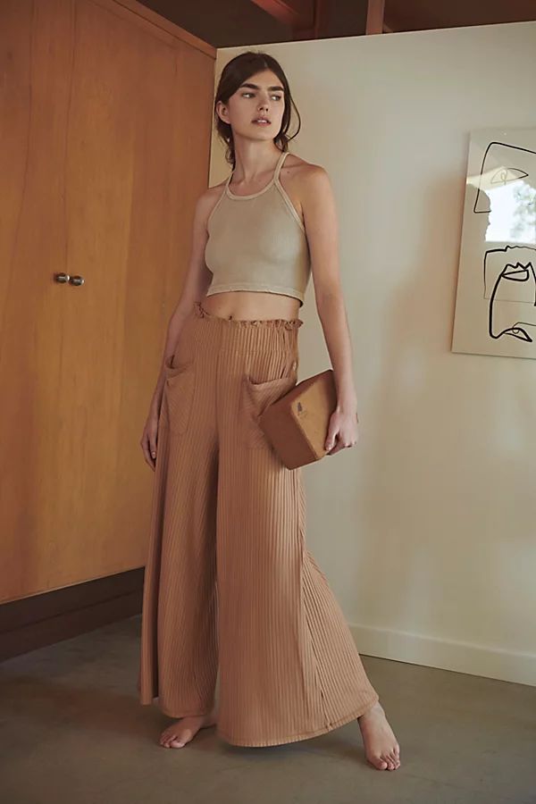 Blissed Out Wide-Leg Pants by FP Movement at Free People, Light Earth, M | Free People (Global - UK&FR Excluded)