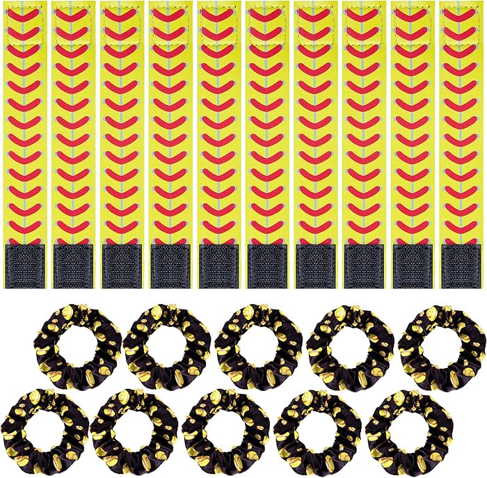 20 Pcs Softball Sleeve Holders Hair Ties Set, 7.4 Inch Softball Shirt Sleeve Straps with Elastic ... | Amazon (US)