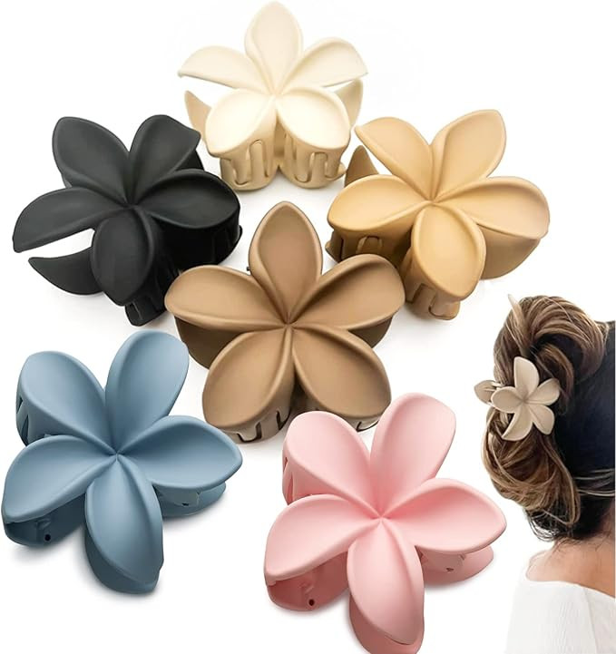 Lot de 6 pinces à cheveux en forme de fleur antidérapantes mates pour femme - Accessoires de co... | Amazon (FR)