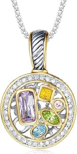 UNY Luxury Cable Wire Pendant Box Chain Necklace Women Fashion Jewelry Multi CZ Unique Present Gi... | Amazon (US)