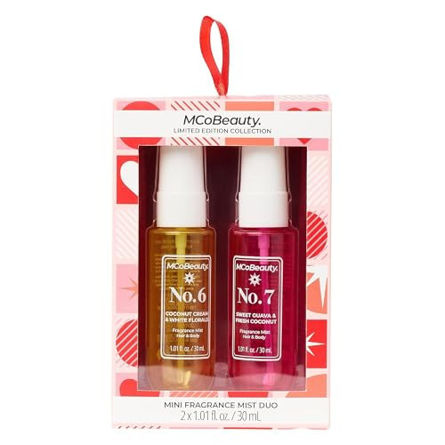 MCoBeauty - Mini Fragrance Mist Duo, No. 6 & No. 7, Limited Edition Travel-Size Body & Hair Perfume Sprays with Tropical Coconut & Guava Scents - Holiday Collection, Cruelty Free Fragrance Gift Set | Amazon (US)