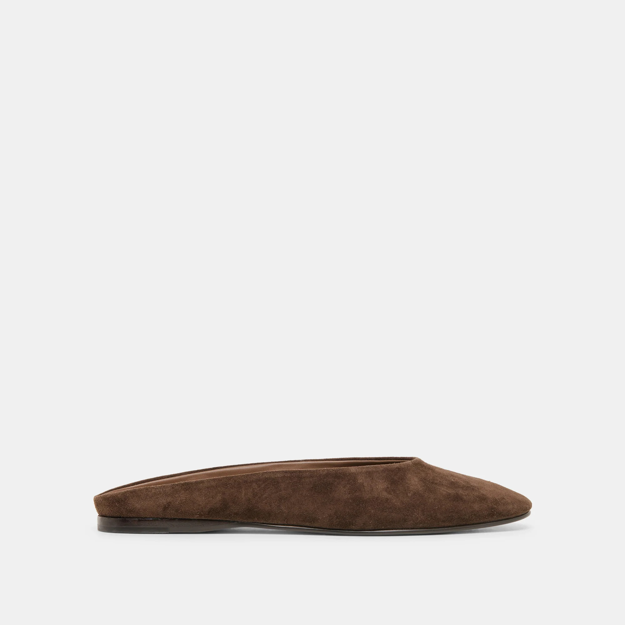 Eila Flats Dk Brown Suede | DolceVita.com